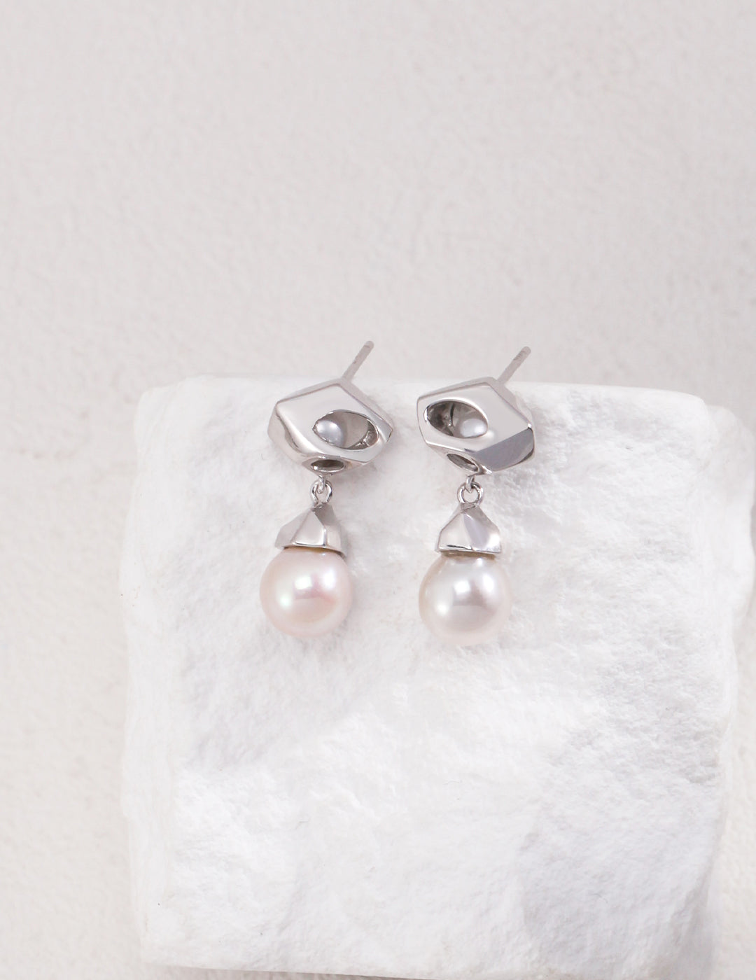 Pearlescent Sterling Silver Elegance Earrings