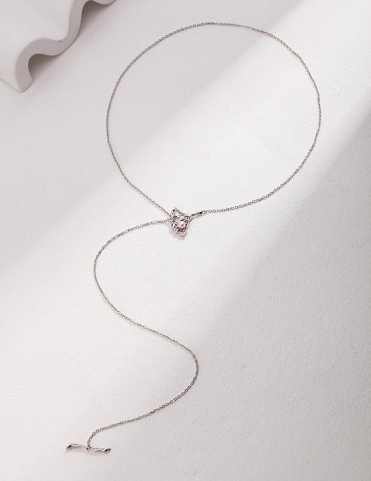 Ginkgo Elegance Sterling Silver Pearl Necklace