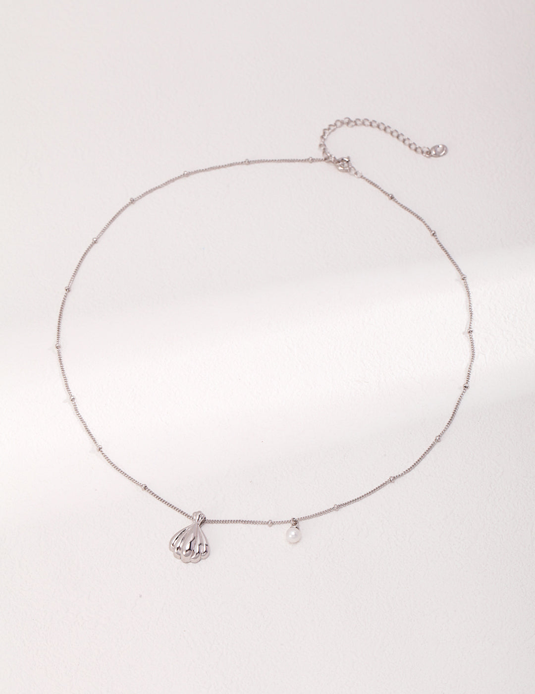 Seashell Symphony Sterling Silver Pearl Necklace