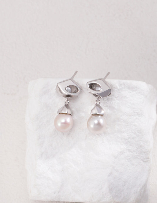 Pearlescent Sterling Silver Elegance Earrings