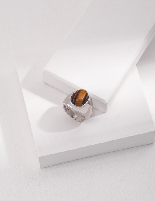Tiger's Eye Majesty Sterling Silver Ring