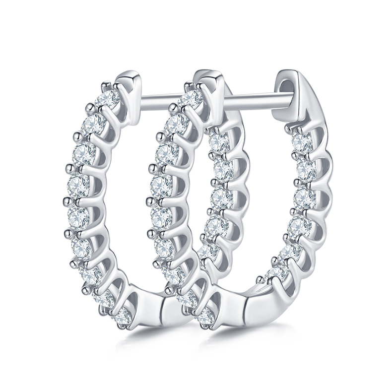 Huggie Earrings with Moissanite Diamonds