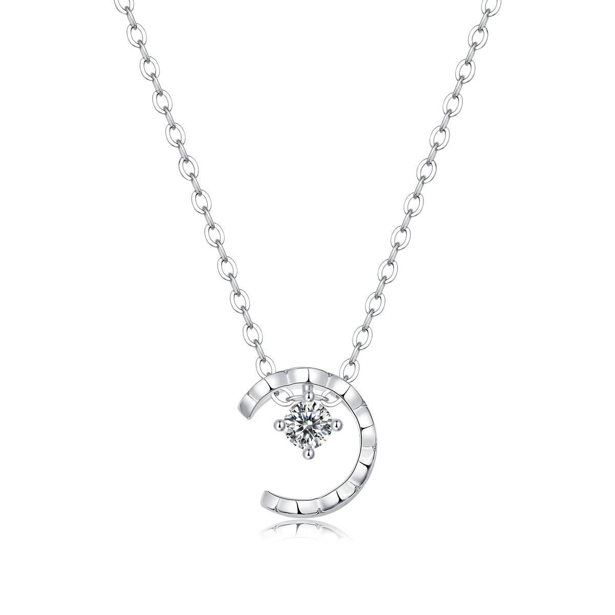 Lunar Glow Moissanite Diamond Pendant Necklace