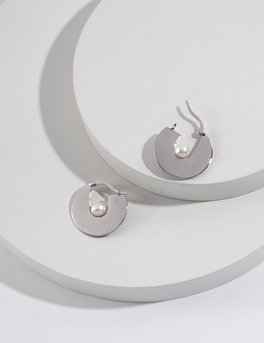 Pearl Radiance Disc Earrings